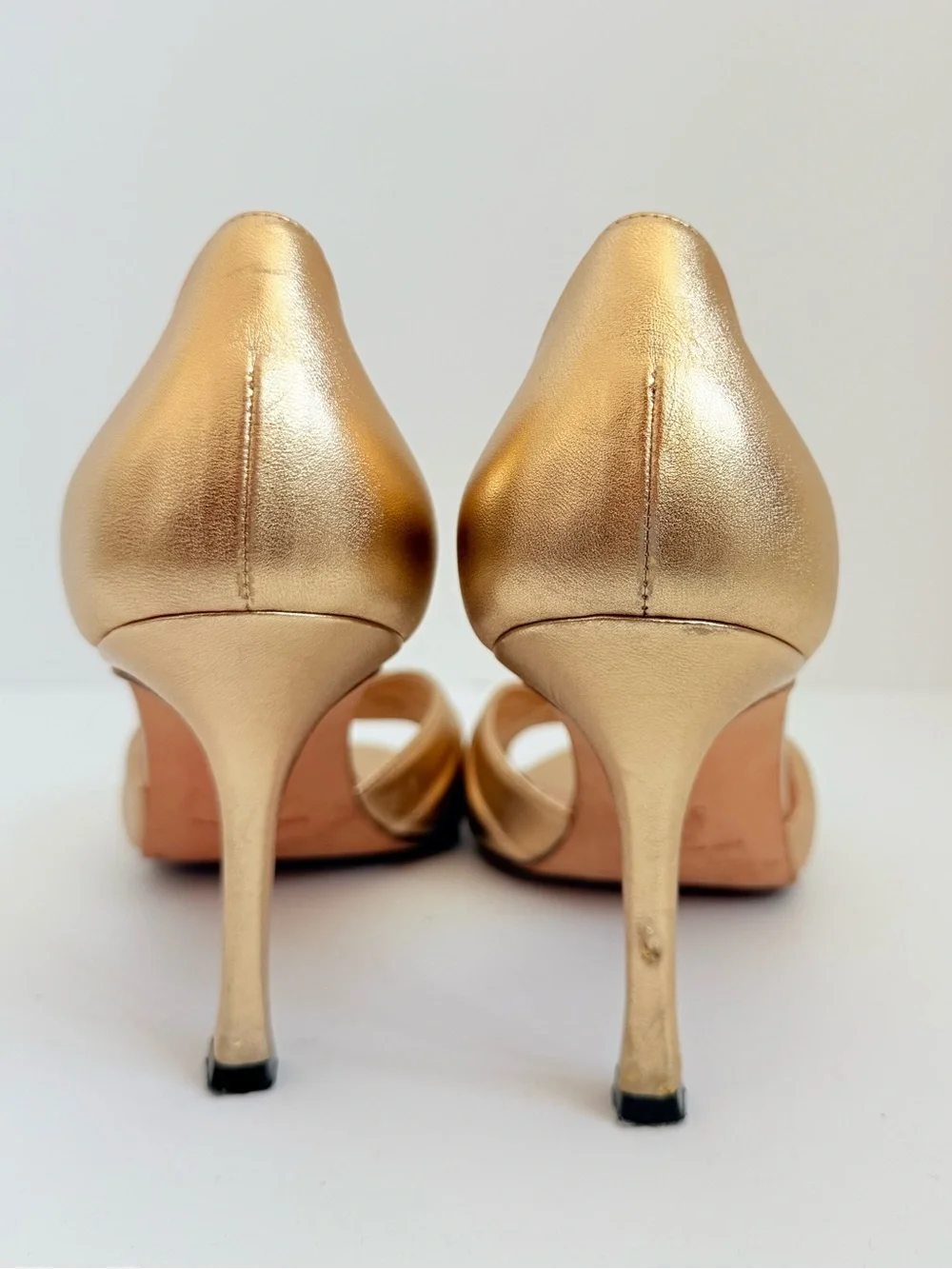 Manolo Blahnik Sedaraby Gold Crystal D’Orsay Heels 39.5 SATC Carrie Bradshaw